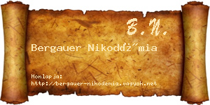 Bergauer Nikodémia névjegykártya